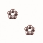 Czech glass beads flower 5mm - Alabaster Taupe brown - 02010-29372